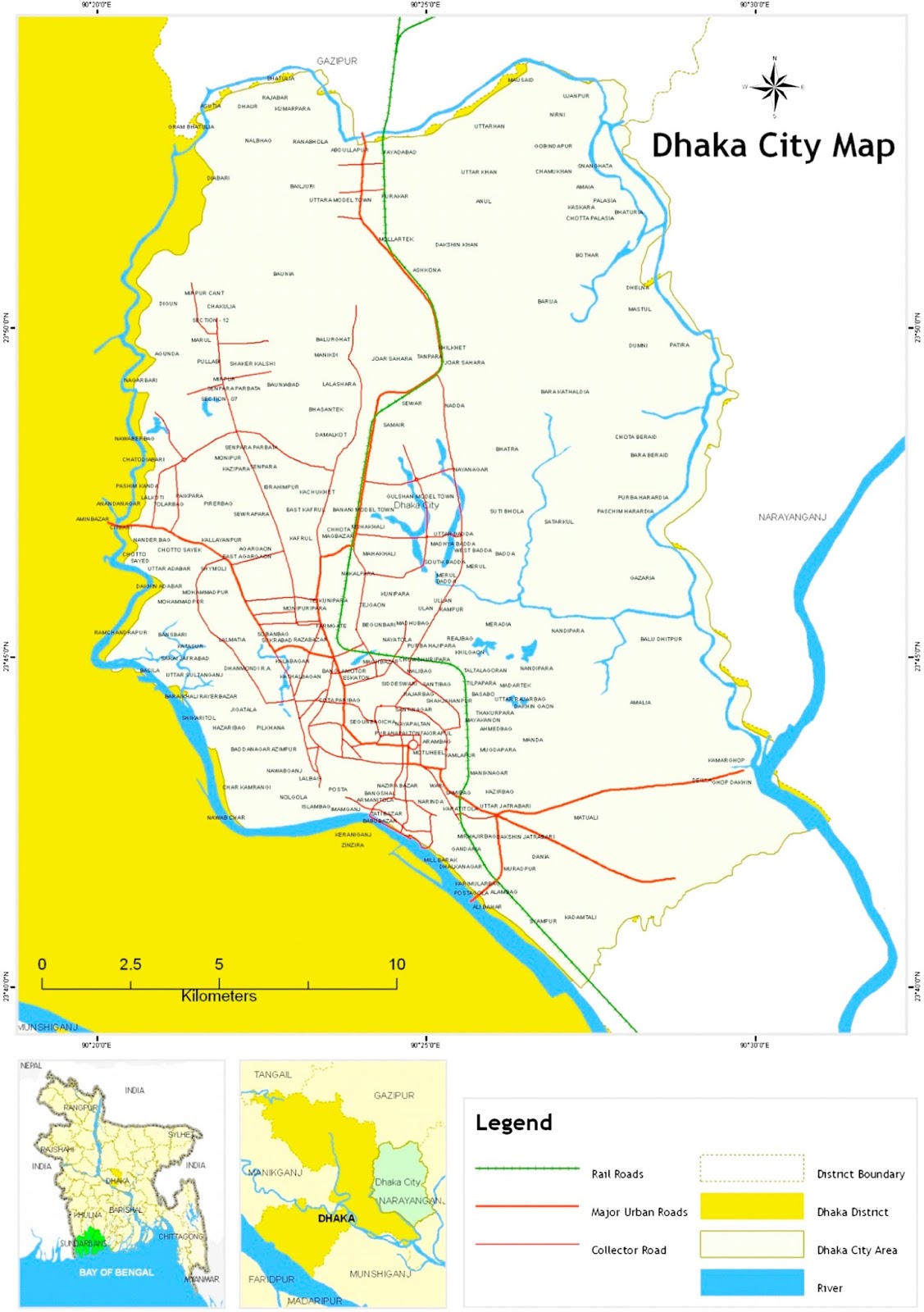 Bangladesh Mapa Cidades