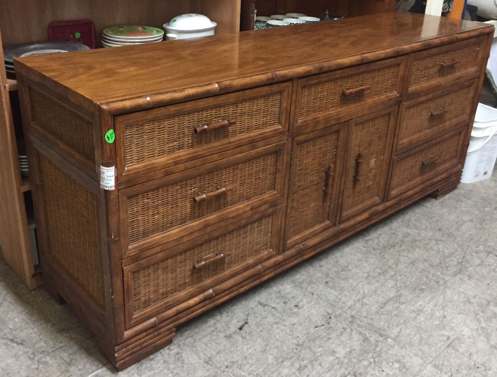 Uhuru Furniture & Collectibles Wicker Front Dresser 125 75 Bargain