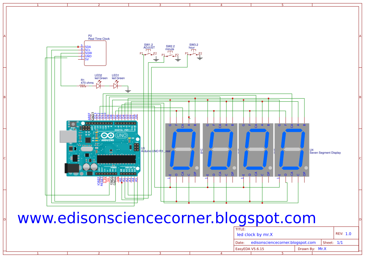 how to make arduino led desktop clock – ESCLabs