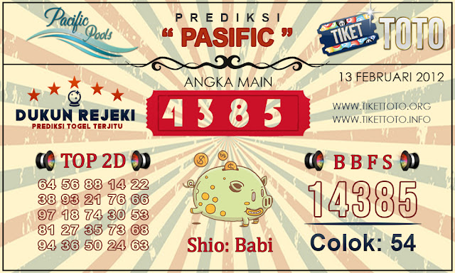 Prediksi Togel PASIFIC TIKETTOTO 13 FEBRUARI 2019