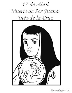 Muerte de Sor Juana Inés de la Cruz para colorear