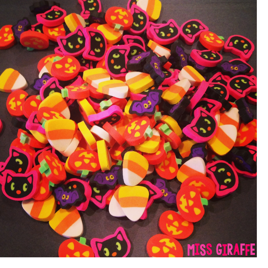 Fun ways to use mini erasers for Halloween math activities in the classroom!