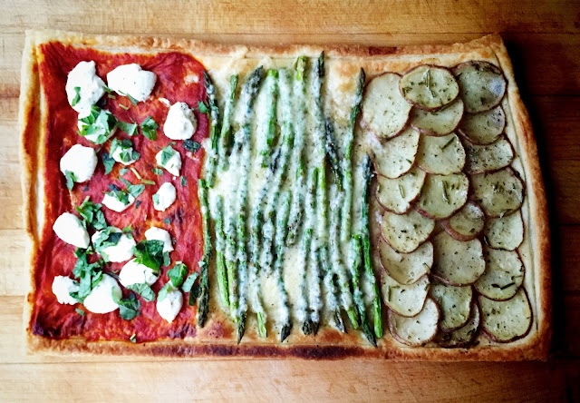 Martha Stewart Puff Pastry Tart Harissa and Goat Cheese, Asparagus and Gruyere, or Potato and Rosemary (Or All Three)