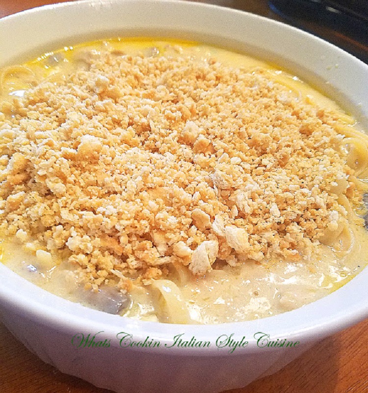 Mom's Italian Style Tuna Noodle Casserole Mom's Italian Style Tuna Noodle Casserole dish with tuna and delicious sauce over noodles