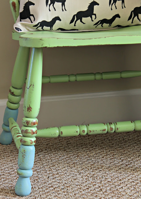 green apple spray painted chair