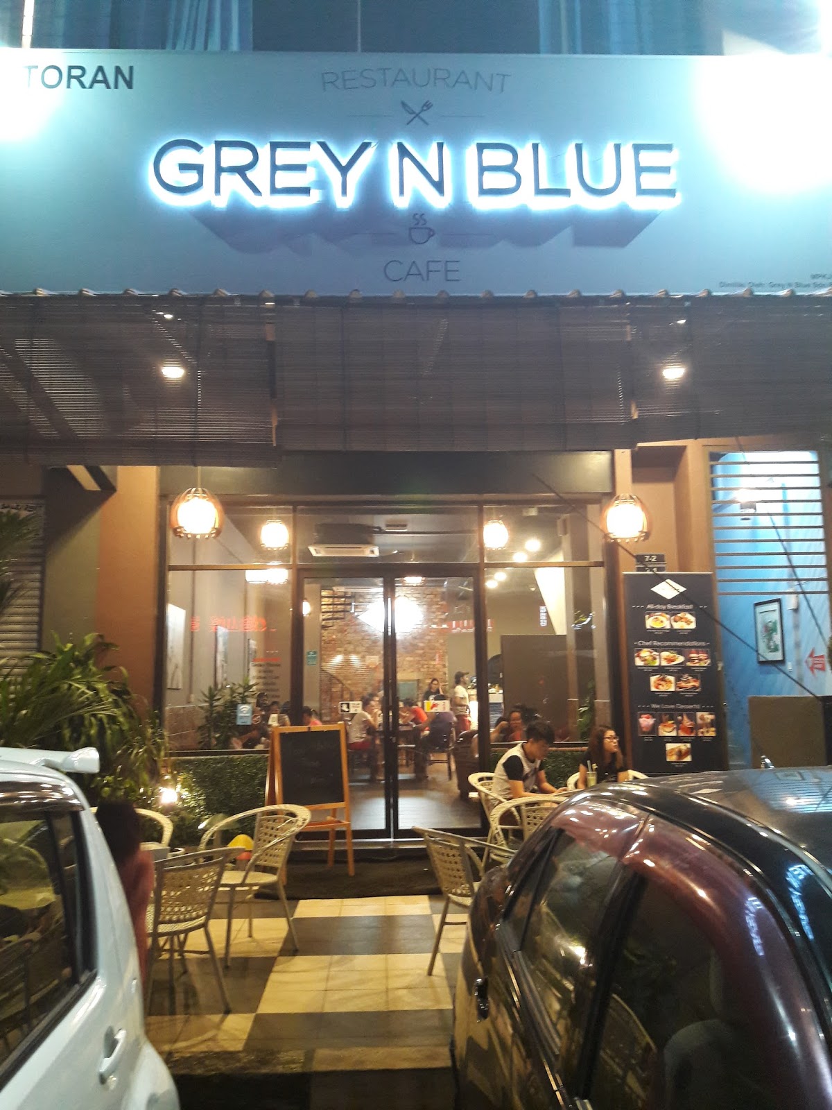 i was invited to grey n blue and i would recommend this restaurant if you want a nice and cozy restaurant with delicious food