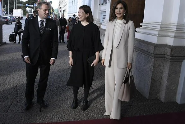 Danish business delegation. Crown Princess Mary wore Massimo Dutti Pantsuit and Isabel Marant blouse.