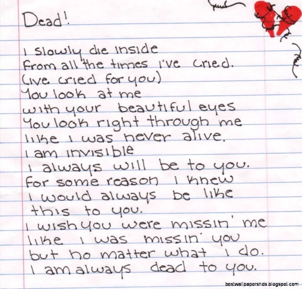 emo love poems for girlfriend