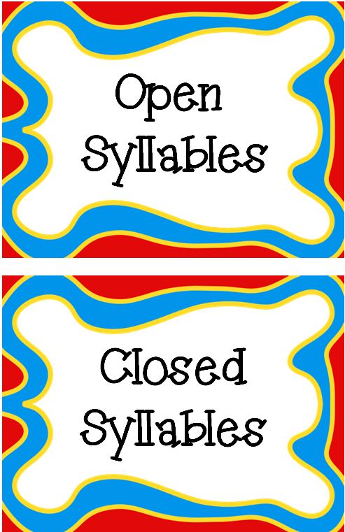 Open & Closed Syllables - Classroom Freebies