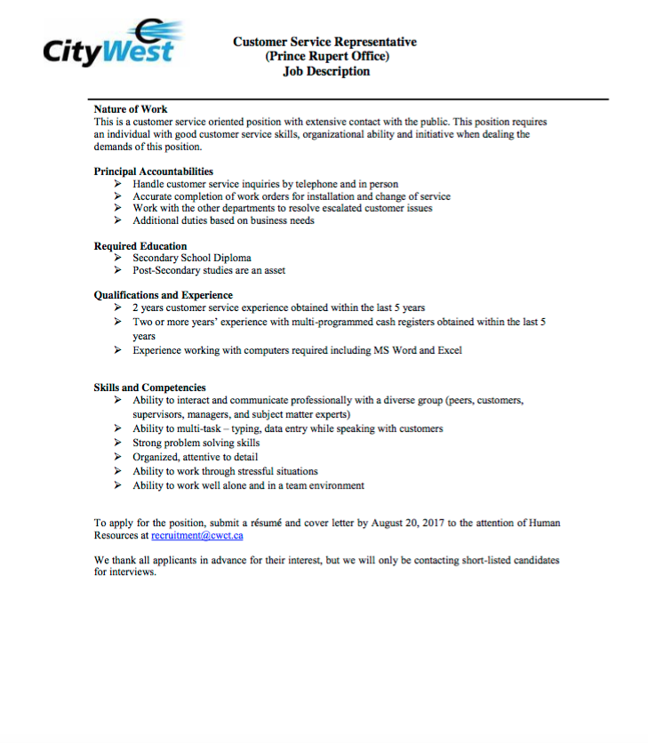 north coast review citywest on quest for a customer service rep in another name for customer service rep