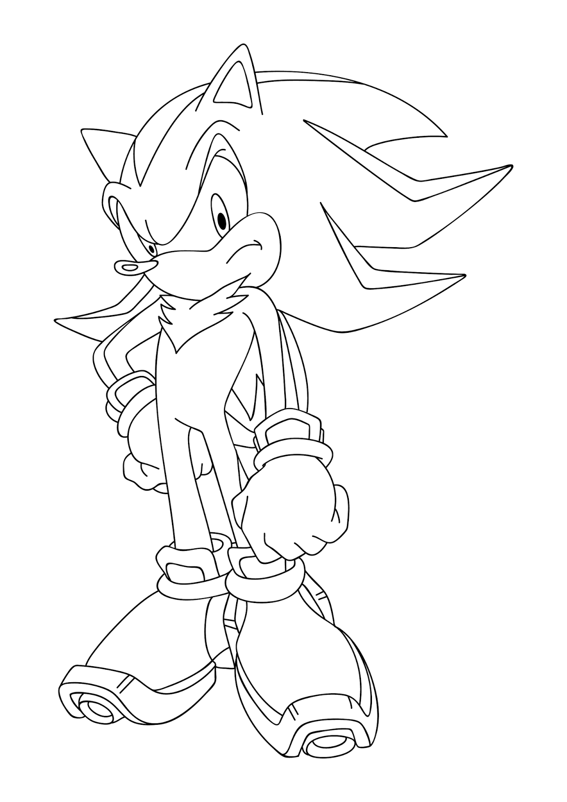 Shadow, um personagem do Sonic para colorir e imprimir