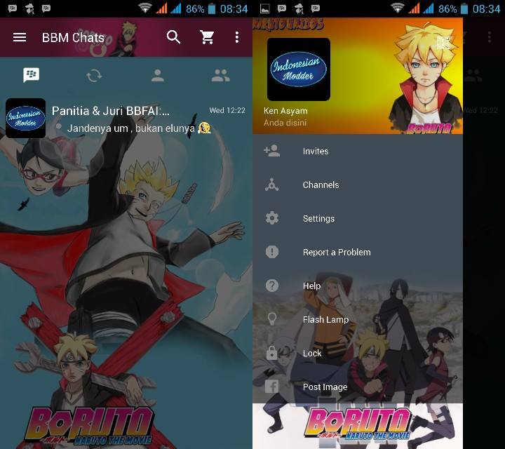 BBM Mod Naruto 2.12.0.11 Clone Terbaru Apk 2016 GETPCGAMESET