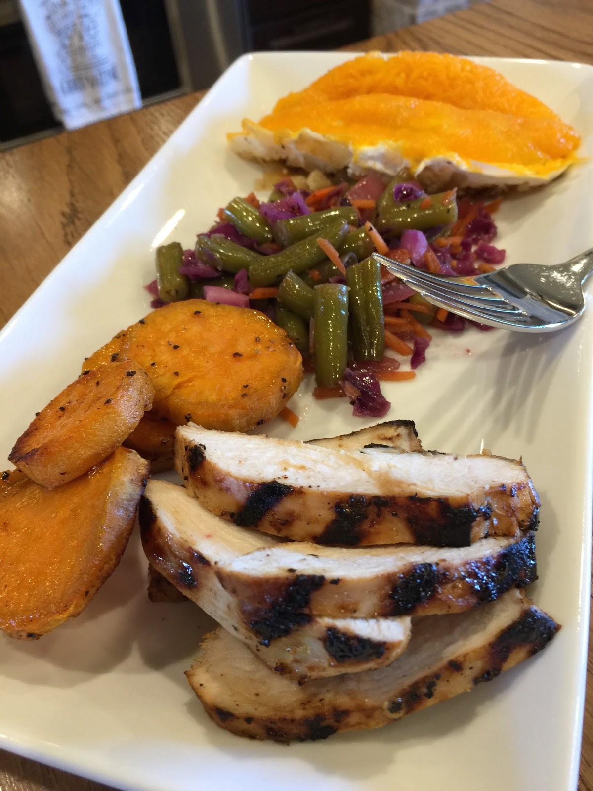 Dream Home Cooking Girl Ranch Grilled Chicken, Sweet Potato Rounds