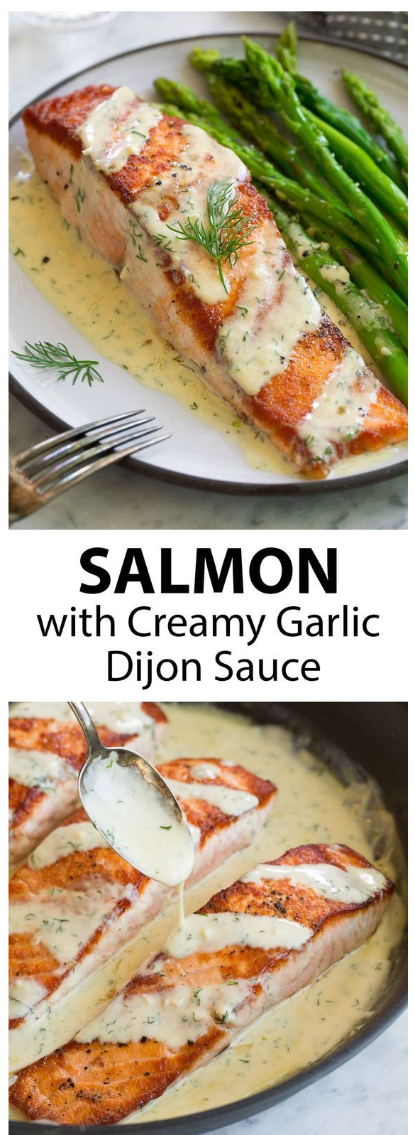 Salmon with Creamy Garlic Dijon Sauce - Asrifood