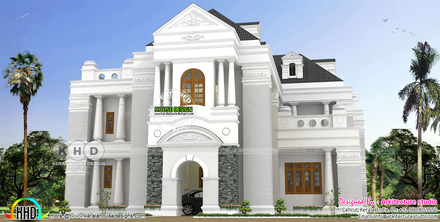 Kerala home design and floor plans 8000+ houses Colonial style long