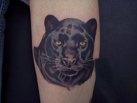 tatuaje de pantera negra en el brazo