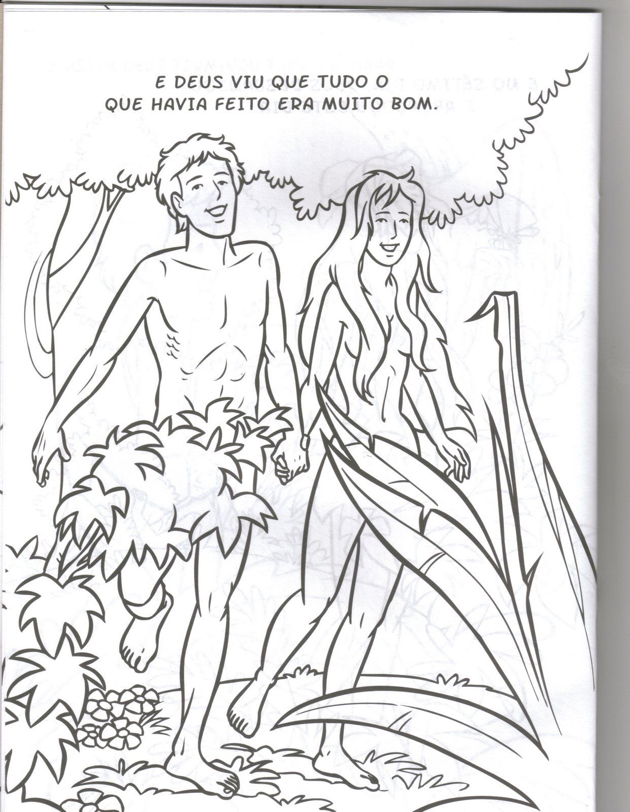 Livro com a história da criação do mundo para colorir, pintar, imprimir