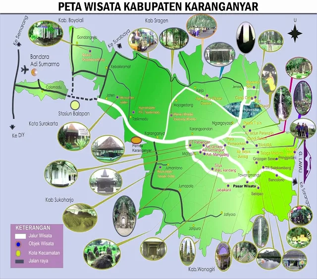 Gambar Peta Wisata Kabupaten Karanganyar