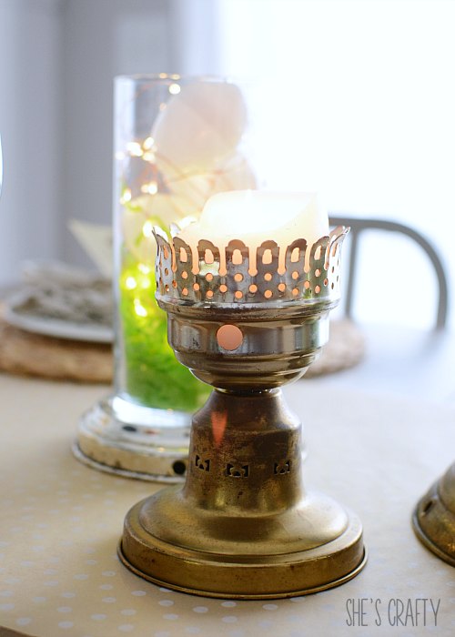 How to repurpose metal findings to make a candle holder
