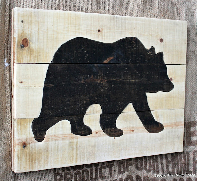 Beyond The Picket Fence Pallet Bear "Puzzle" Sign