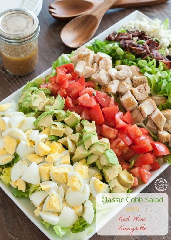 Classic Cobb Salad with Homemade Red Wine Vinaigrette healthy dinner
