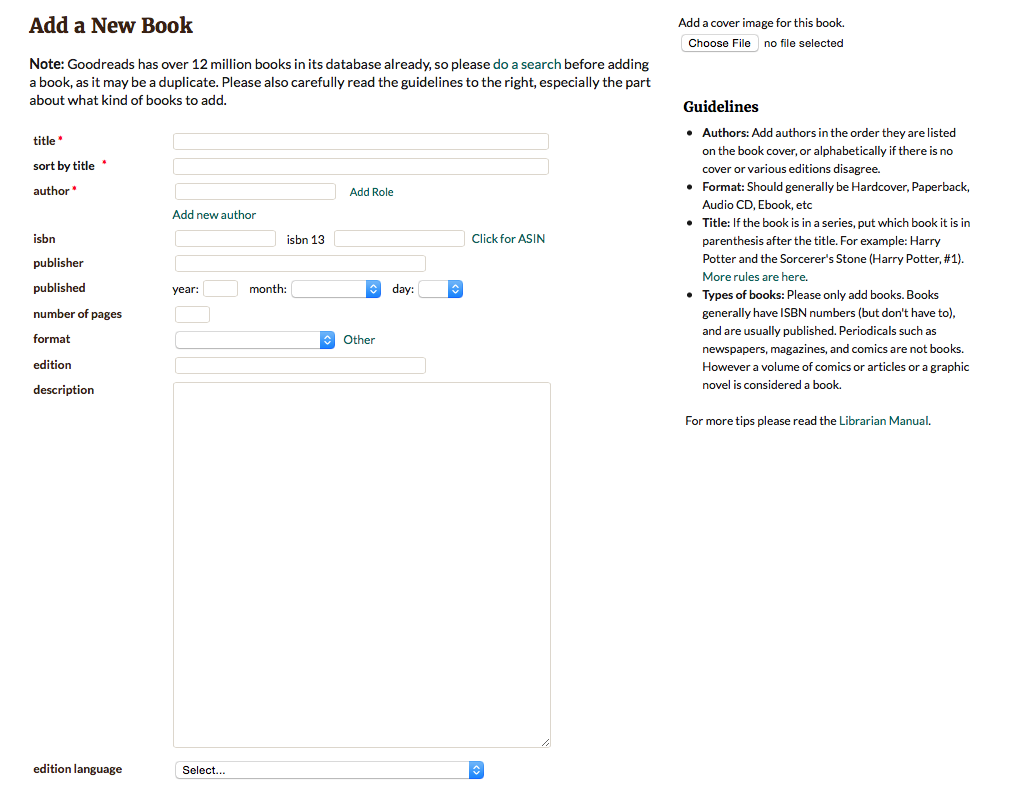 Add Your Book On Goodreads