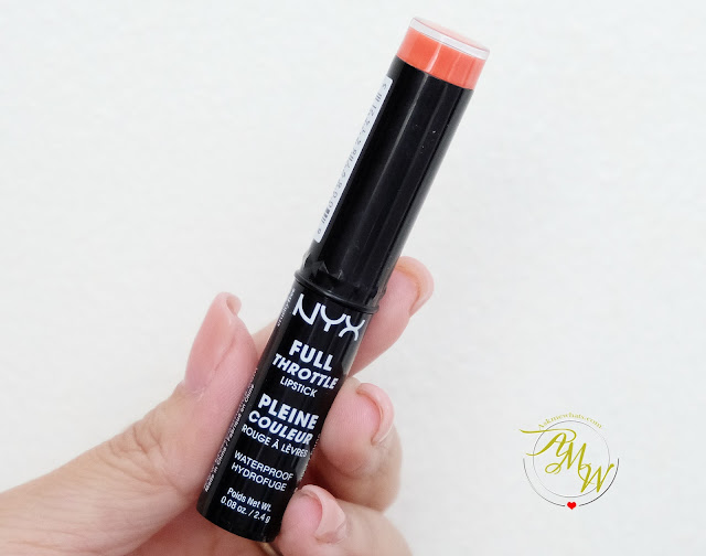 a photo of NYX Full Throttle Lipstick Review in shade JOLT