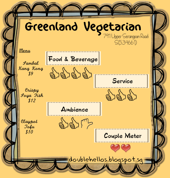 Greenland Vegetarian Restaurant 菩提林 Double Hellos