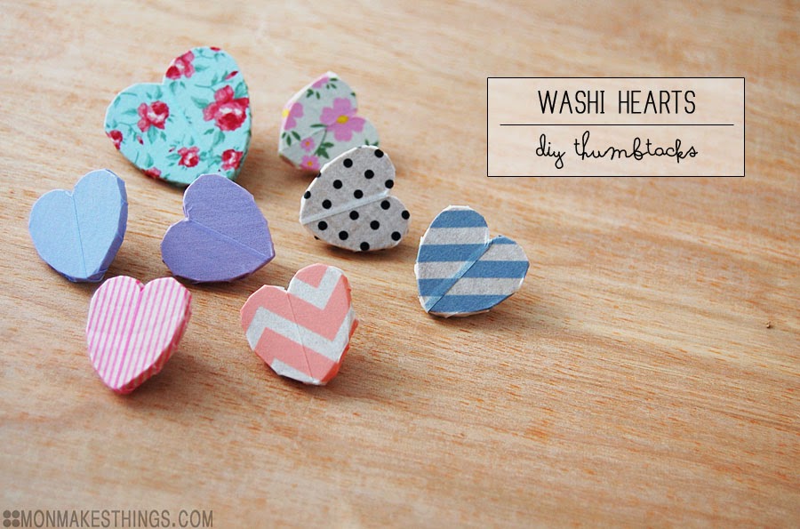 mon makes things: Washi Tape Heart Pins