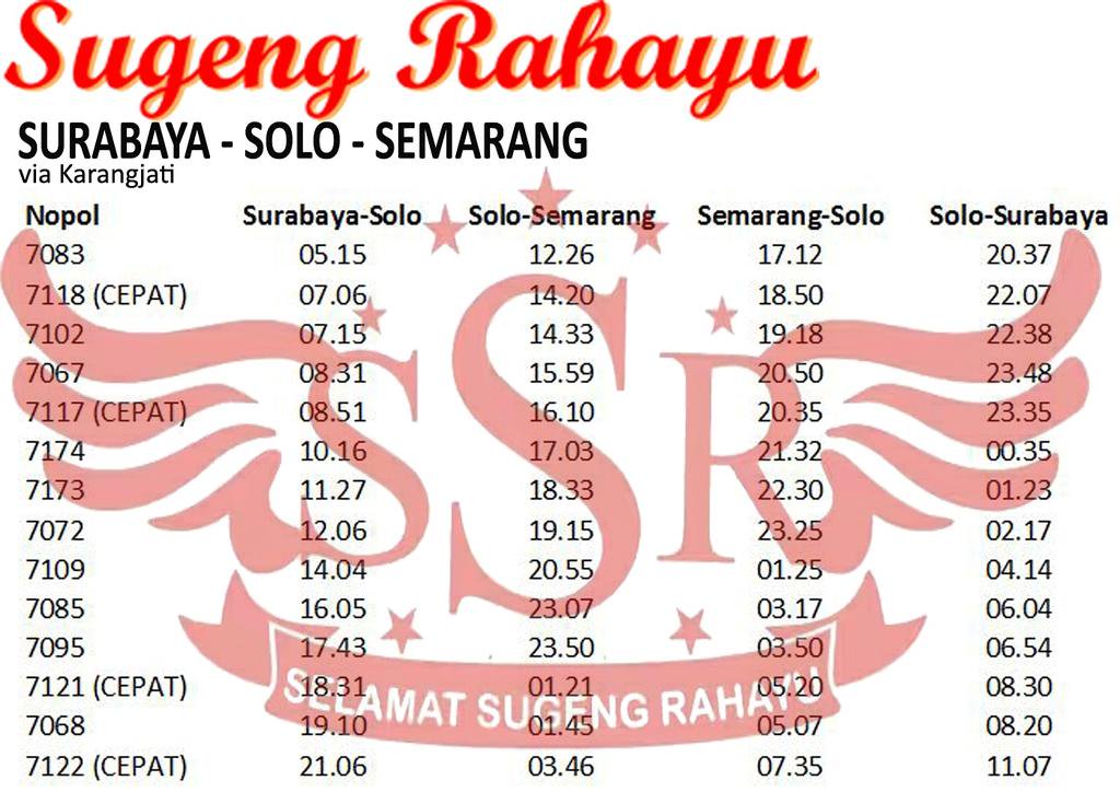 Jadwal Bus Sugeng Rahayu Semarangan Infotiket Com