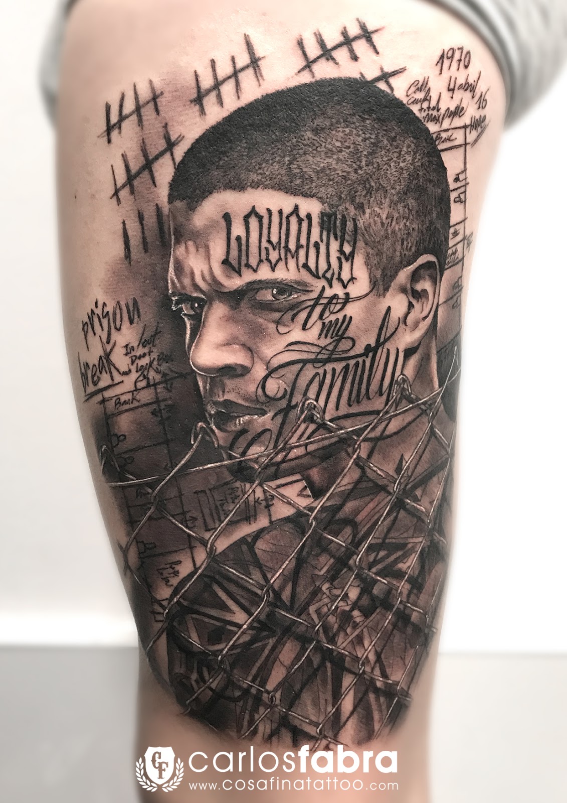 CosaFina tattoo Carlos Art Studio tatuaje prison break michael scofield tattoo cosafina cosa