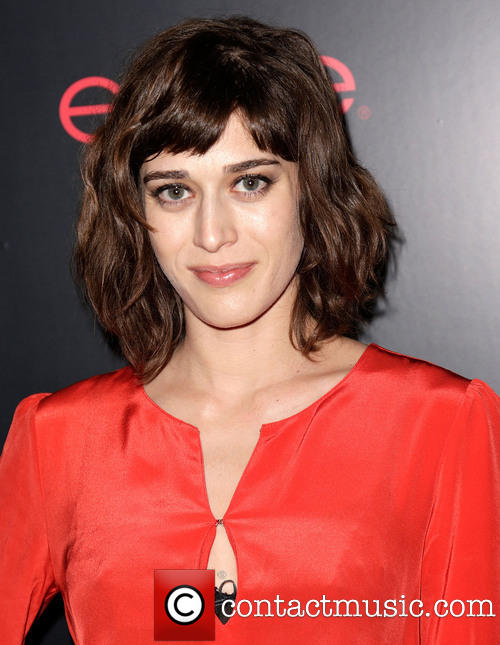 Ladies in Satin Blouses: lizzy caplan - red satin blouse