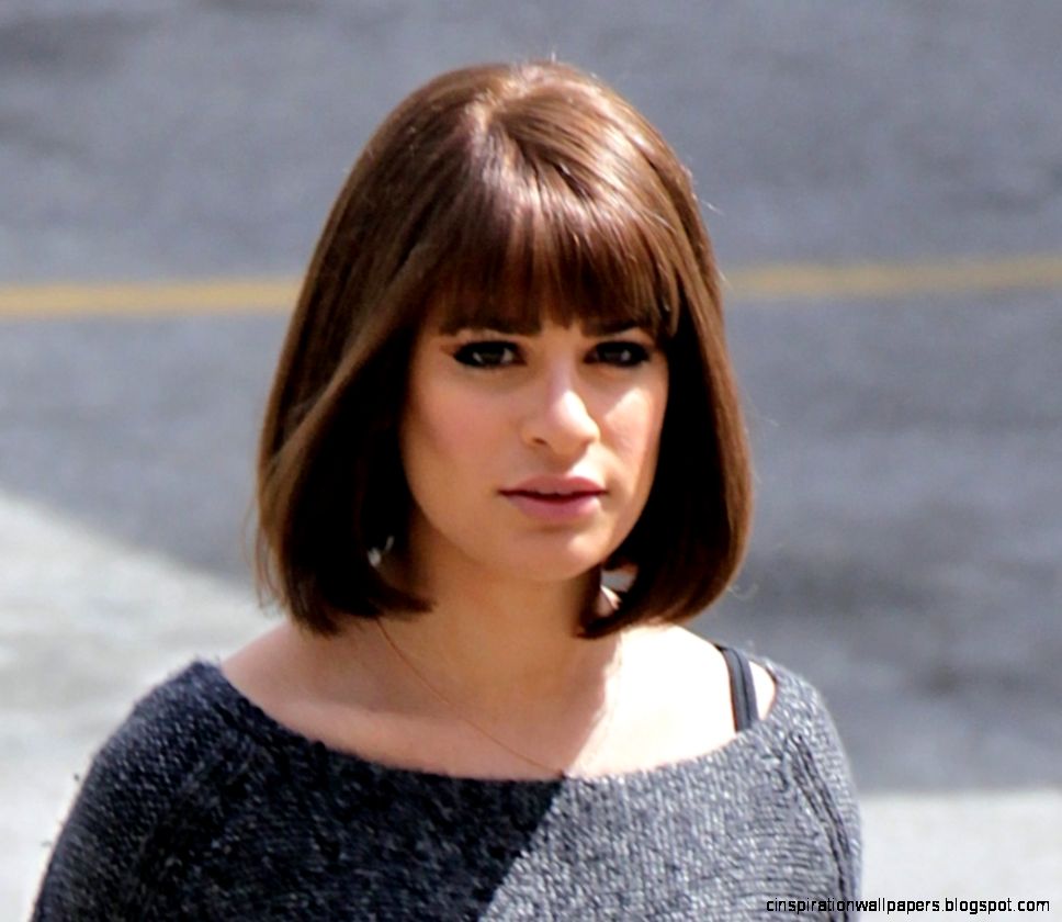 Lea Michele Wearing Long Black Hairstyle At Glees Spring Fling