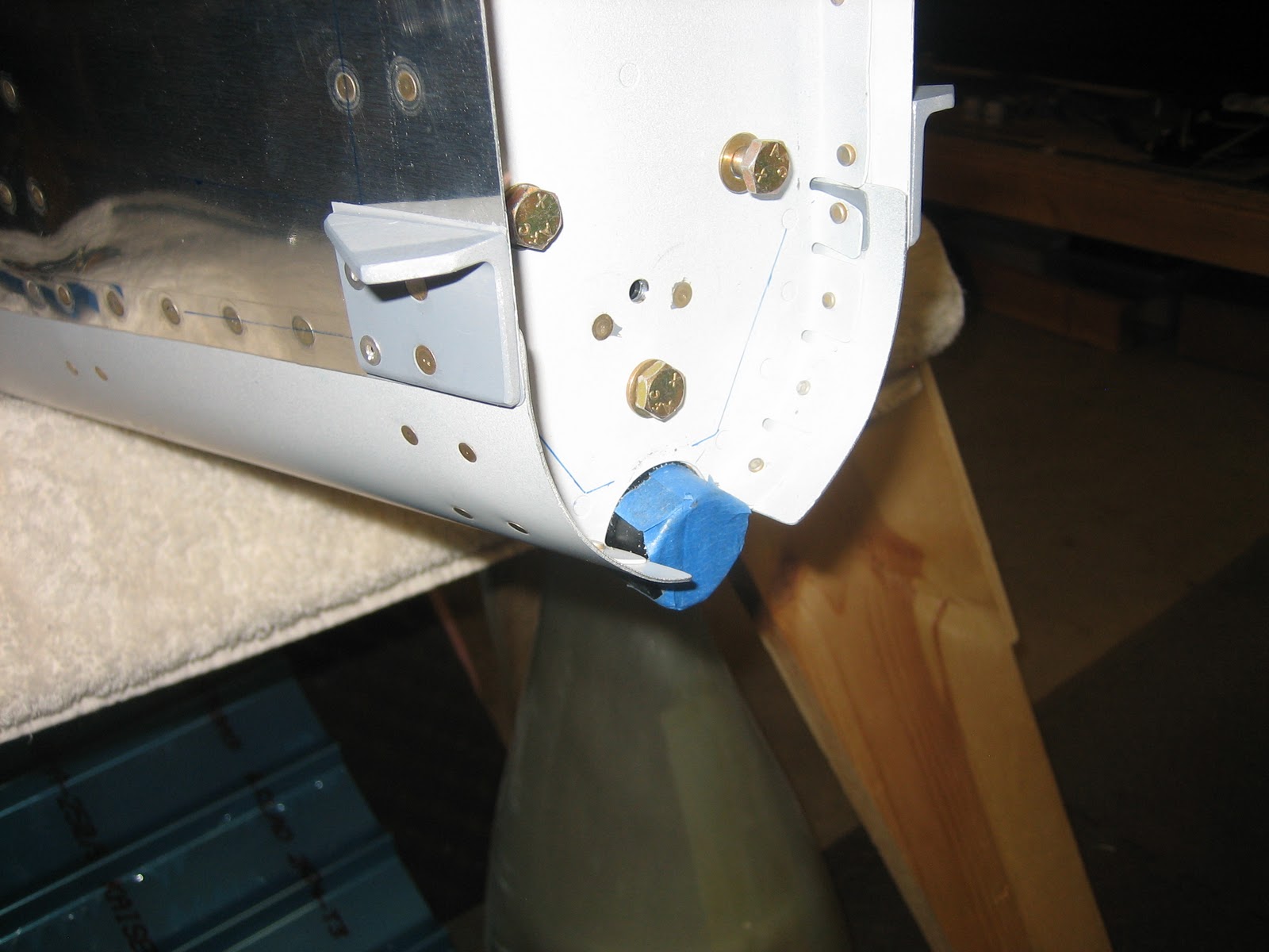 Chad and Bekah's RV-7: Rudder Stops