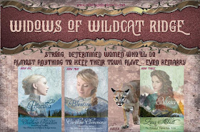 Banner: "Widows of Wildcat Ridge. Strong, determined women who'll do almost anything to keep their town alive ~ even remarry."