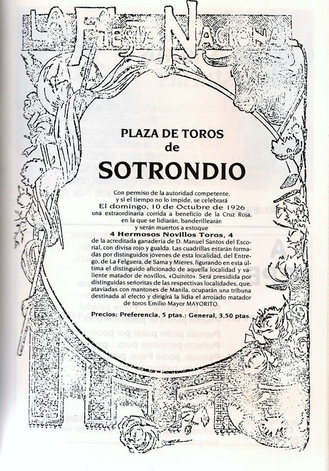 SOTRONDIO CARTEL TOROS 1926