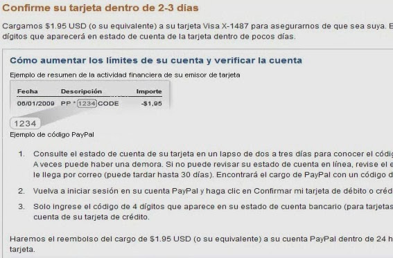 confirmar verificacion de paypal