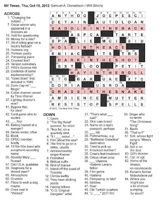 The New York Times Crossword in Gothic: 10.18.12 — Which Switch Is Which?