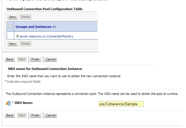 Coherence adapter outbound connection pool