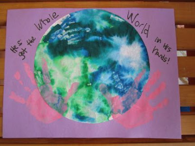 World Painted Coffee Filter With Painted Hands