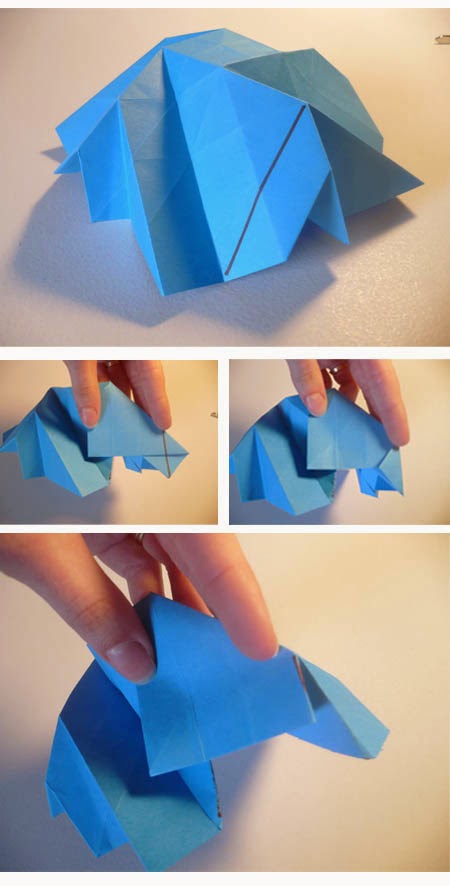 Cara Membuat Origami Bunga Mawar Biru - Tutorial Kerajinan Tangan