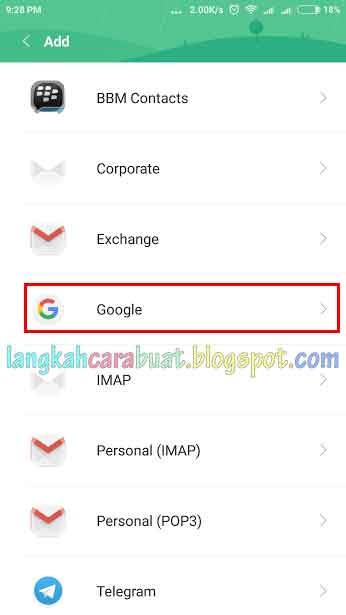 Cara Menambahkan Akun Google Di Android