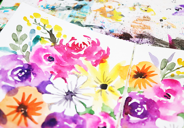 a peek inside my process: loose watercolor blooms