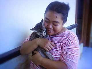A Woman With Her Lovely Cat The Pet in the House North Bali Indonesia