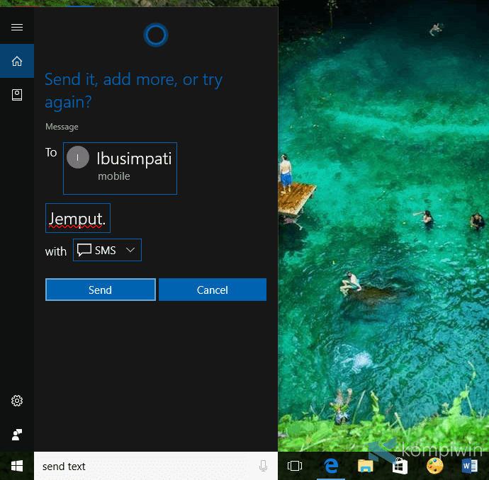 Cara Kirim SMS dari Windows 10 PC lewat Cortana 8