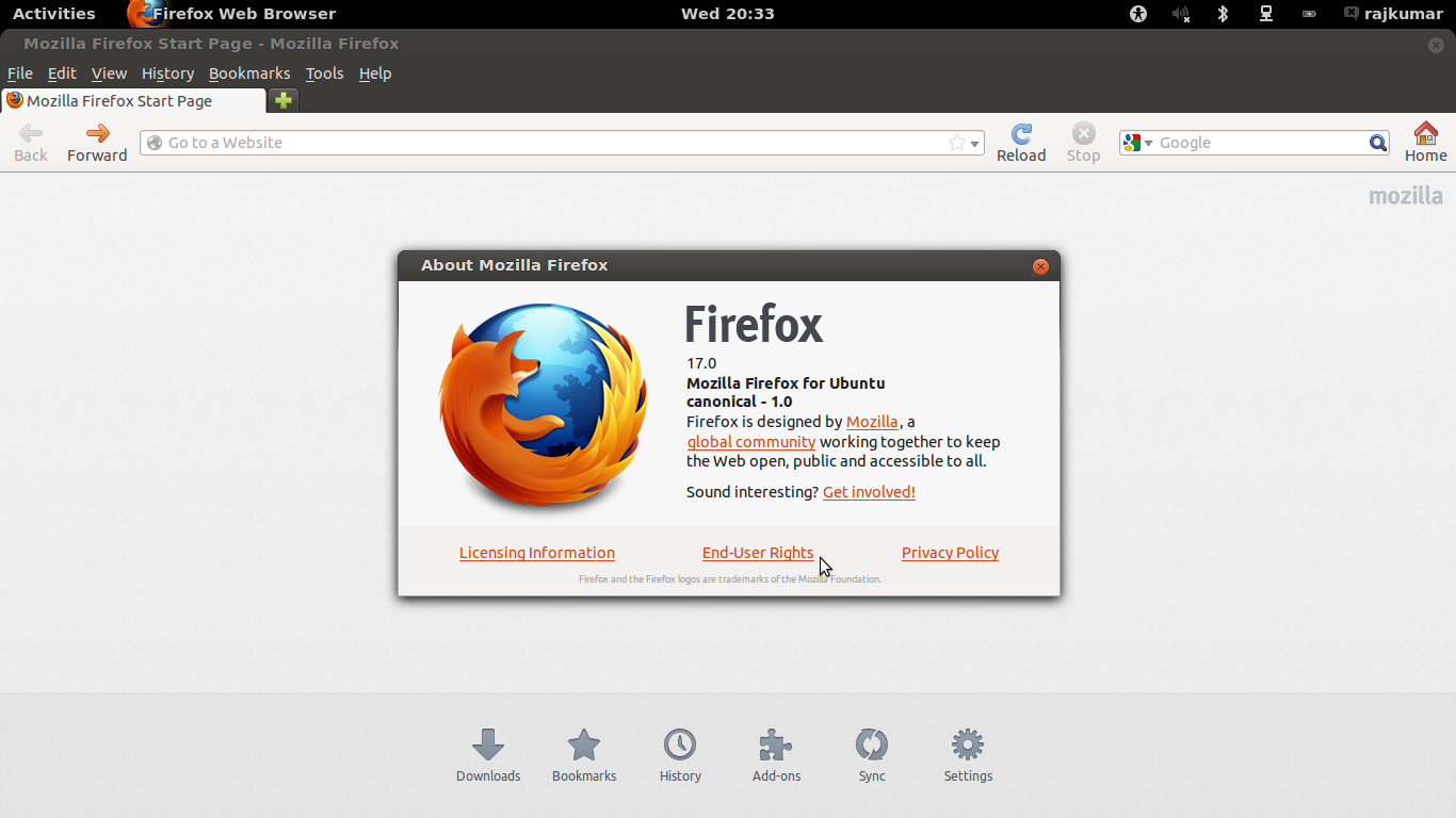 firefox -v Mozilla Firefox 17.0. 