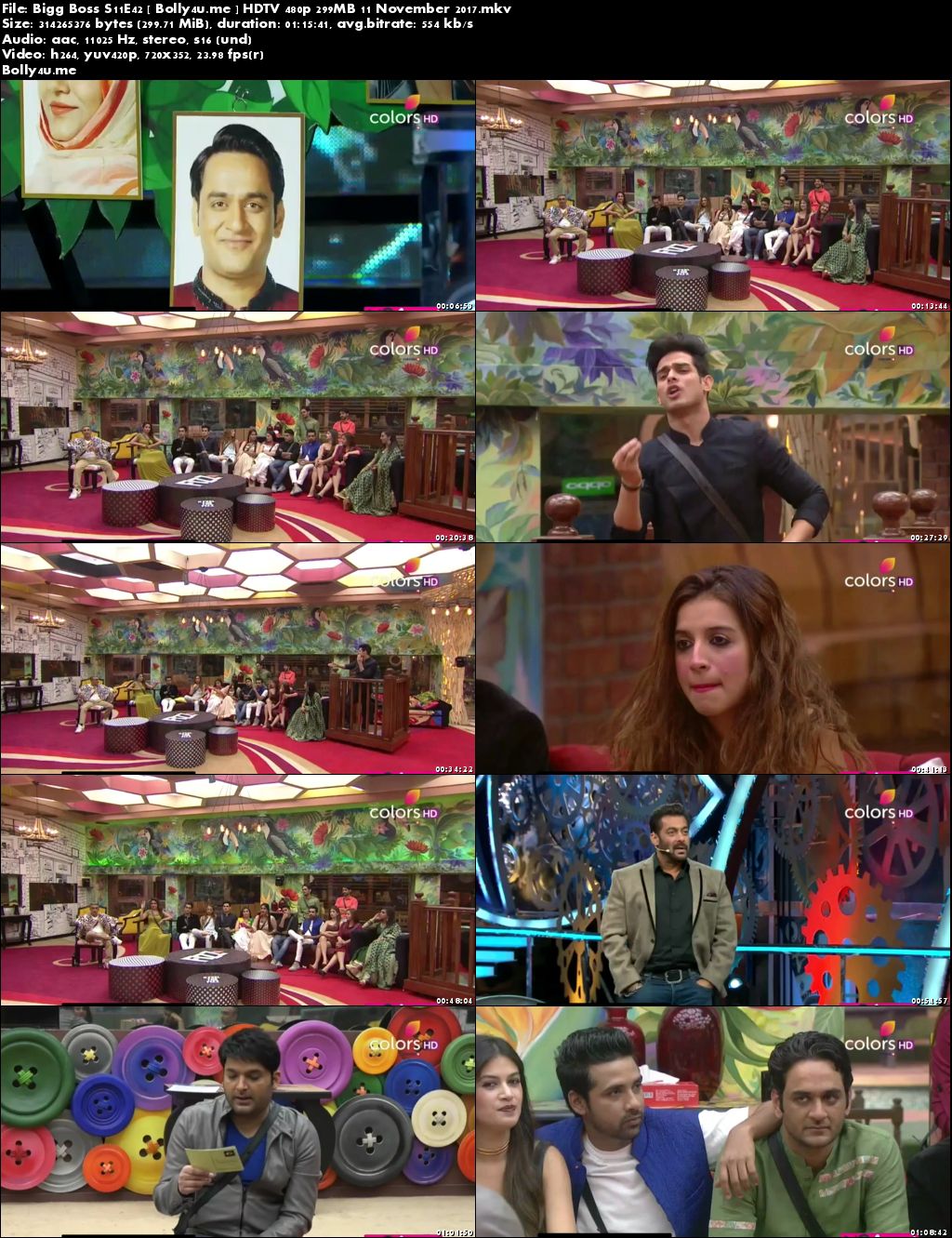 Bigg Boss S11E42 HDTV 480p 300MB 11 November 2017 Download