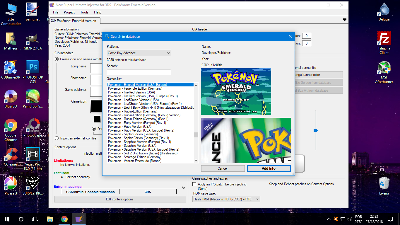 Tutorial Como rodar ROMs de GBA no Nintendo 3DS (GBA VC Injection)