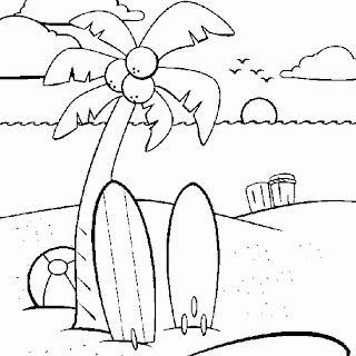 Beach Coloring Pages