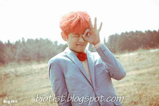 Kim Taehyung / V BTS with Orange Hairstyle Funny Photos Kim Taehyung / V BTS with Orange Hairstyle Funny Photos
